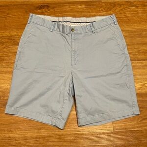 Men’s Peter Millar Chino Flat Front Shorts in Light, Baby Blue, US Waist Size 34